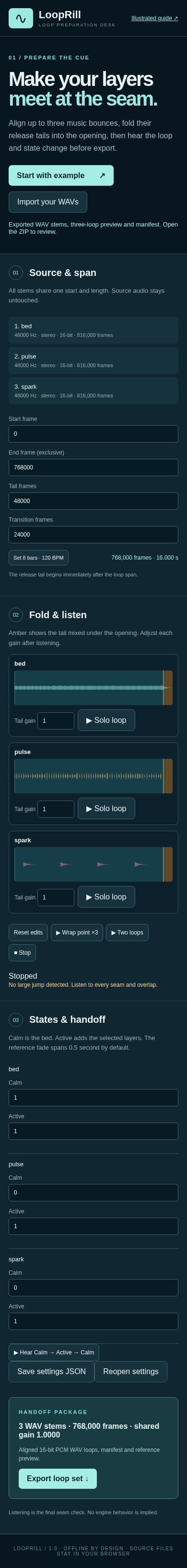 The app at a narrow 390-pixel viewport. Desktop Chrome on Linux is the tested working environment.