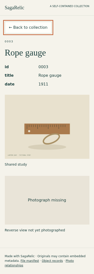 SagaRelic: A missing reverse photograph has an explicit label in the narrow recipient layout.